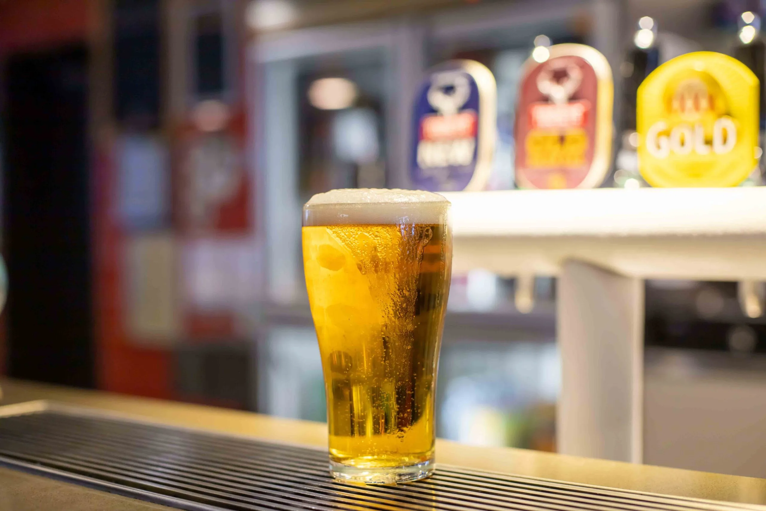 A cold beer at the bar